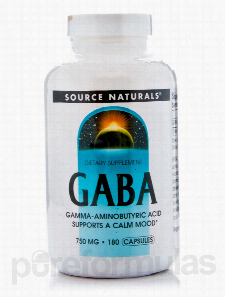 Source Naturals Nervous System Support - Gaba 750 mg - 180 Capsules