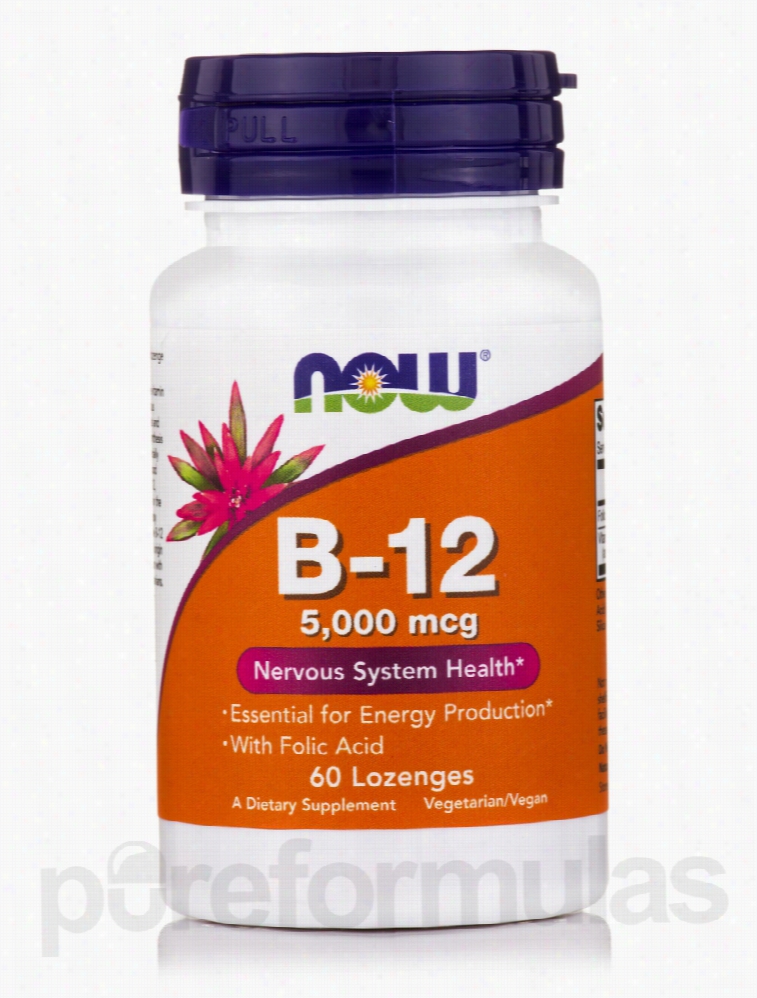 NOW Nervous System Support - B-12 5000 mcg - 60 Lozenges