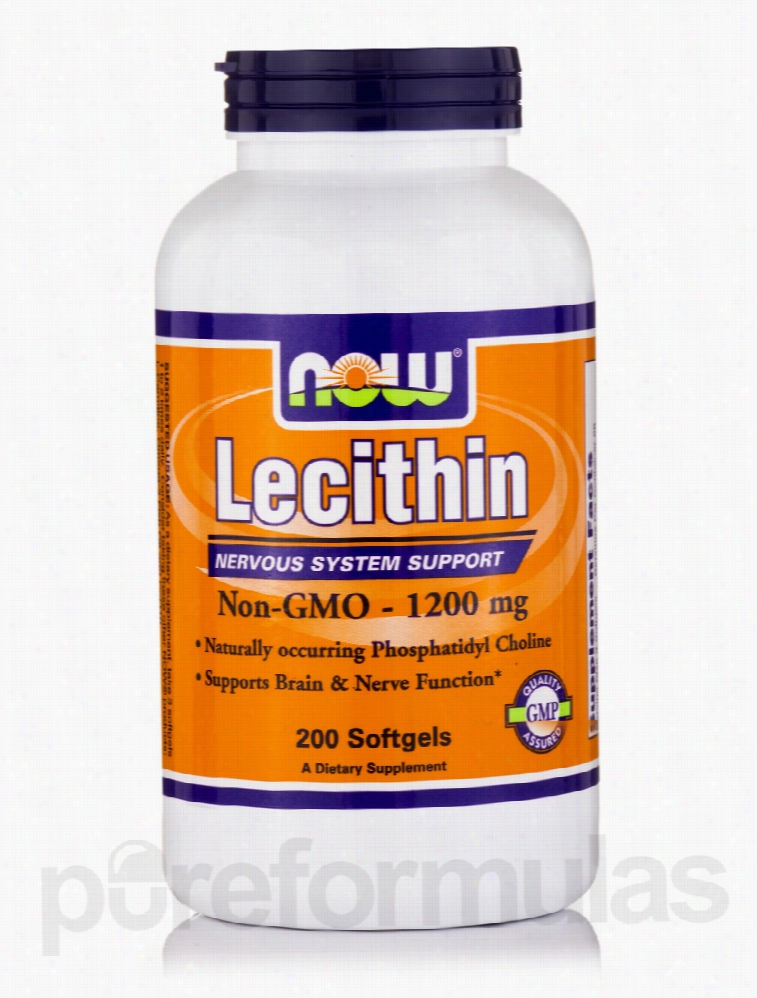 NOW Nervous System Support - Lecithin (Non-GMO) 1200 mg - 200 Softgels