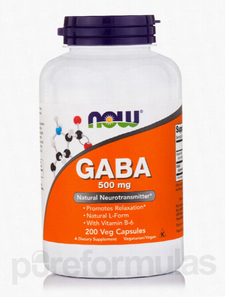 NOW Nervous System Support - GABA 500 mg with B-6 2 mg - 200 Capsules