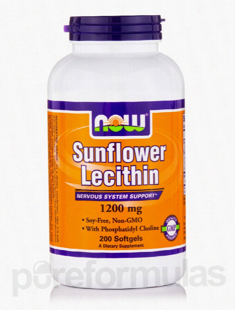 NOW Nervous System Support - Sunflower Lecithin 1200 mg - 200 Softgels