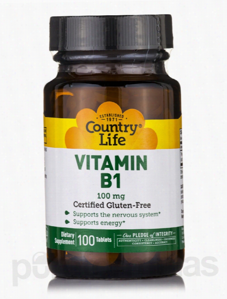 Country Life Nervous System Support - Vitamin B1 100 mg - 100 Tablets