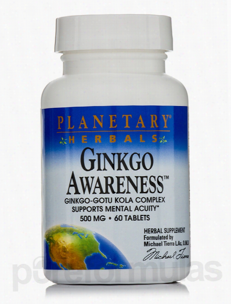 Planetary Herbals Herbals/Herbal Extracts - Ginkgo Awareness 500 mg -
