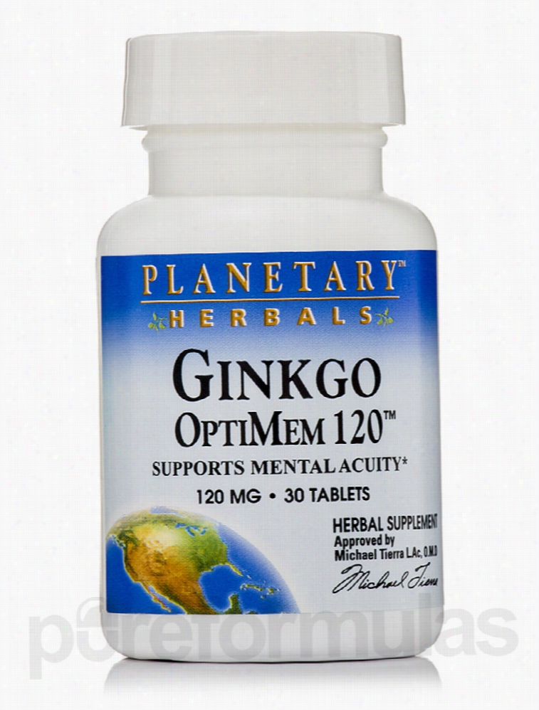 Planetary Herbals Herbals/Herbal Extracts - Ginkgo OptiMem 120 mg - 30