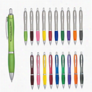 Custom Satin Curvy Click Ball Pen - Promotional Ballpoint Pens