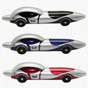 Race Ballpoint Clicker Car Pen: Red, Black or Blue
