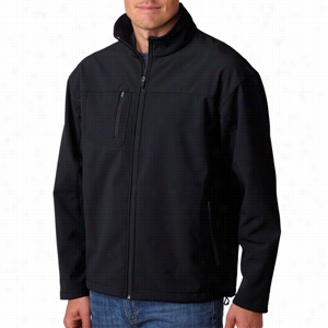 UltraClub Adult Ripstop Soft-Shell Jacket with Cadet Collar